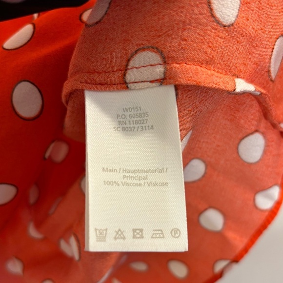 Biden carmine red w/ white polkadot lightweight short sleeve top - Picture 4 of 5